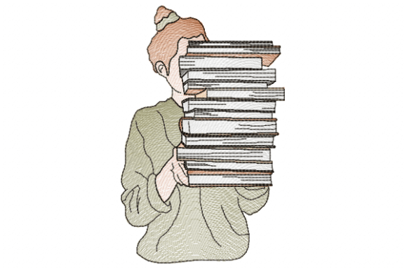 Girl and Books Embroidery Design Review