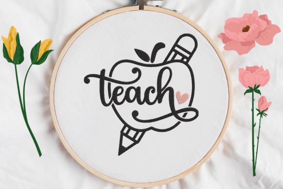 Teach, Apple and Pencil Embroidery Review